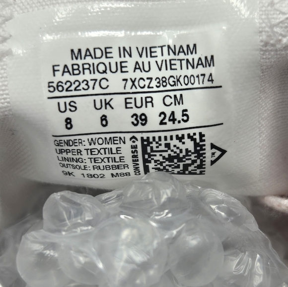 Converse All Star X Miley Cyrus Pink Canvas Sneakers Sz 8 Silver Metallic Sparks - Picture 9 of 12